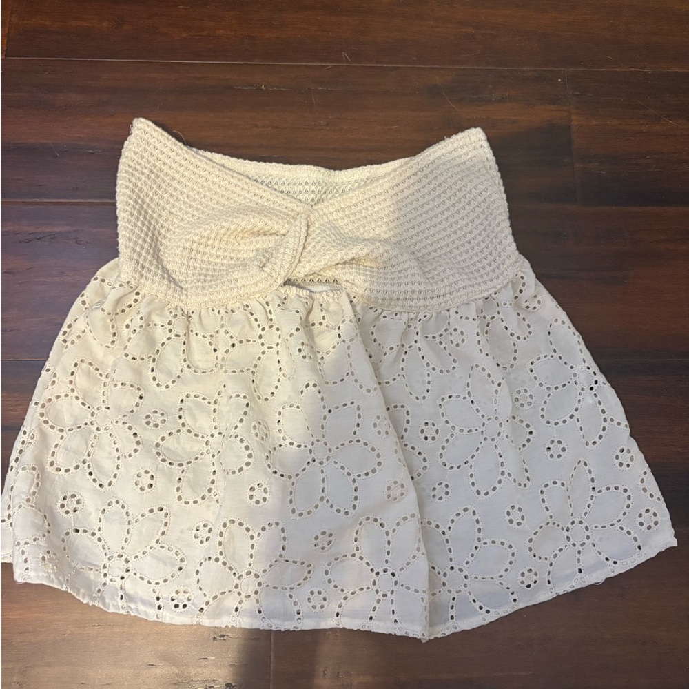 Cream Crochet Women's Skirt